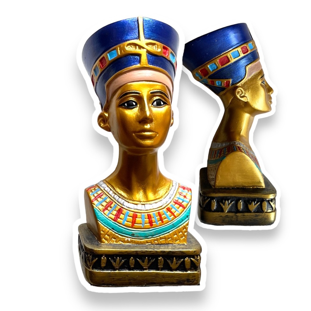 Vintage Egyptian Queen Nefertiti Statue bust 4 1/2'' H Made In Egypt